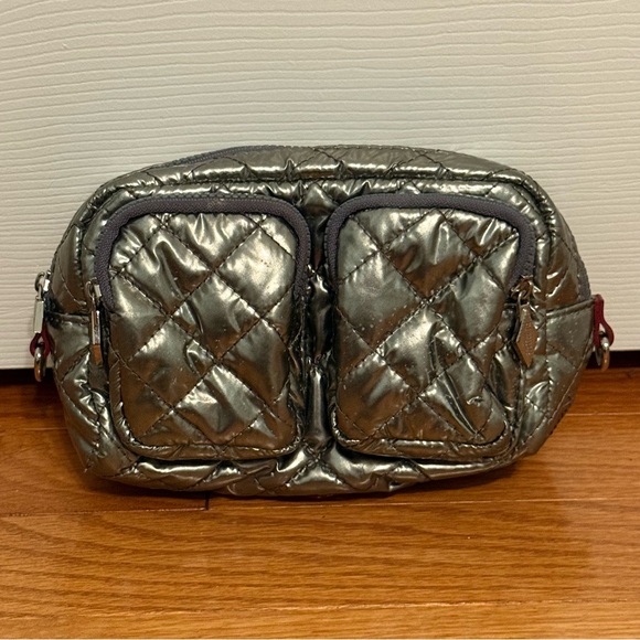 MZ Wallace Handbags - MZ Wallace Large Savoy Cosmetic Bag in Silver